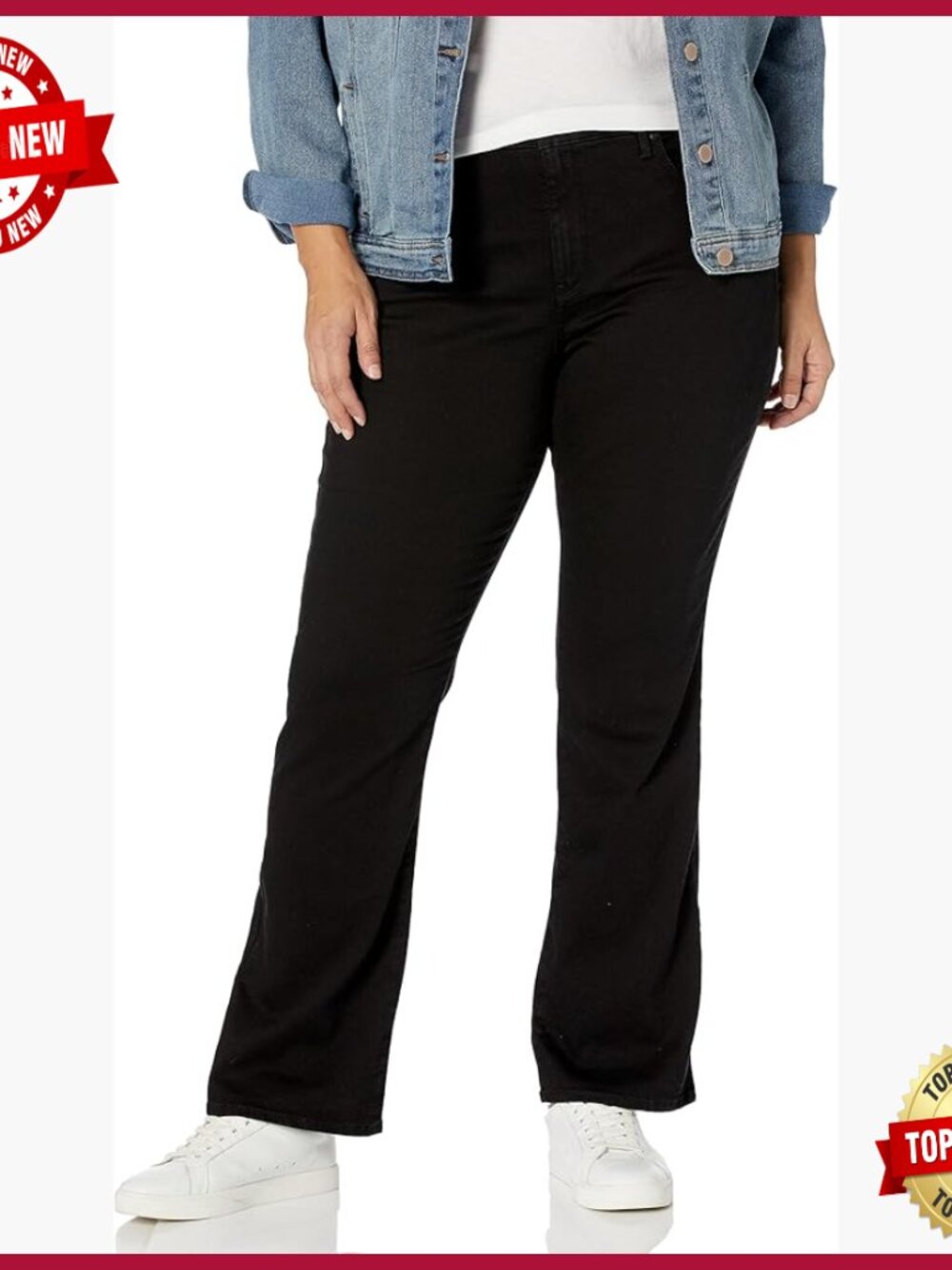 Plus Size Bootcut Jeans With Slimming Fit, 32 Inseam, Cotton Blend